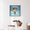 cadre_blanc_toile_encadree_metier_inventeur_ciel_lumiere_garcon_travail_decoration Cadre blanc toile encadrée