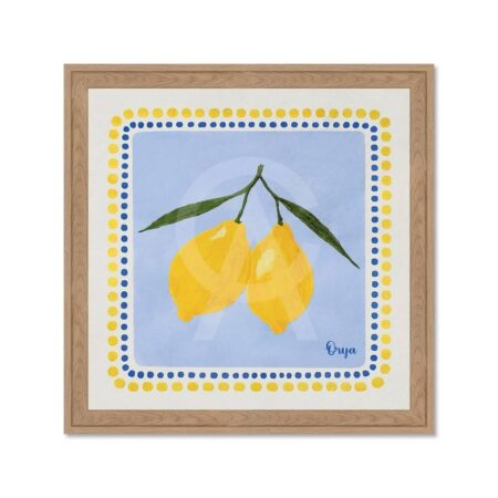 Cadre Citron Fond Bleu Orya