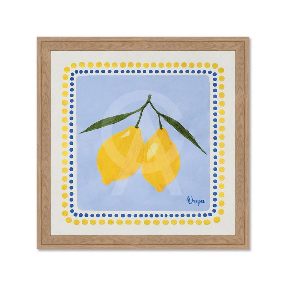 Cadre Citron Fond Bleu Orya