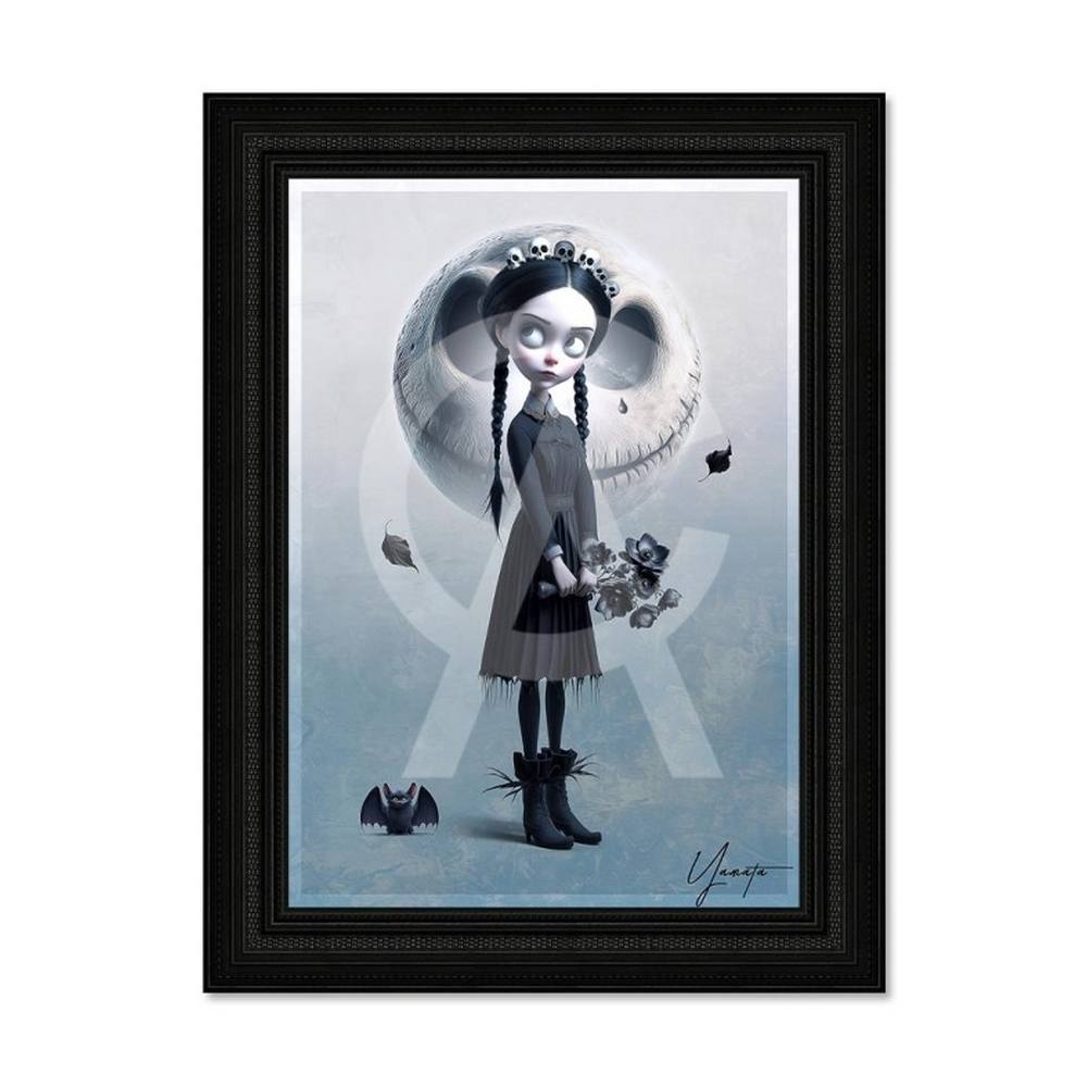 cadre_femme_tete_de_mort_chauve_souris_yamata_2_affiche_gothique_grand_format Cadre Femme Tête de Mort Yamata