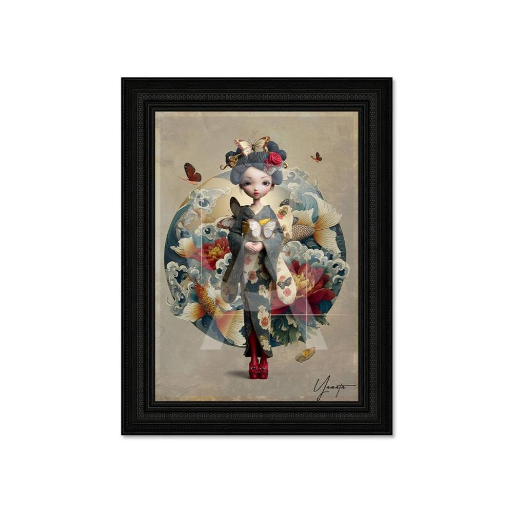 Cadre Femme Vagues et Poisson