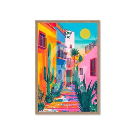 Cadre Ruelle Multicolore Cactus