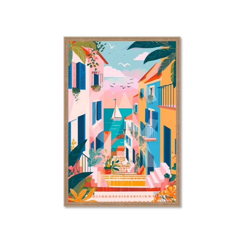 Cadre Vers le Port Coloré Orya