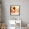 decoration_chambre_enfant_toile_encadree_fantastique_fee_fillette_jaune_originale décoration chambre enfant toile