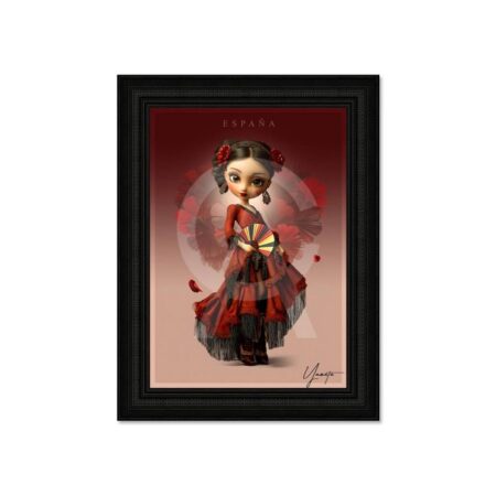 Cadre Fille Danse Robe Rouge