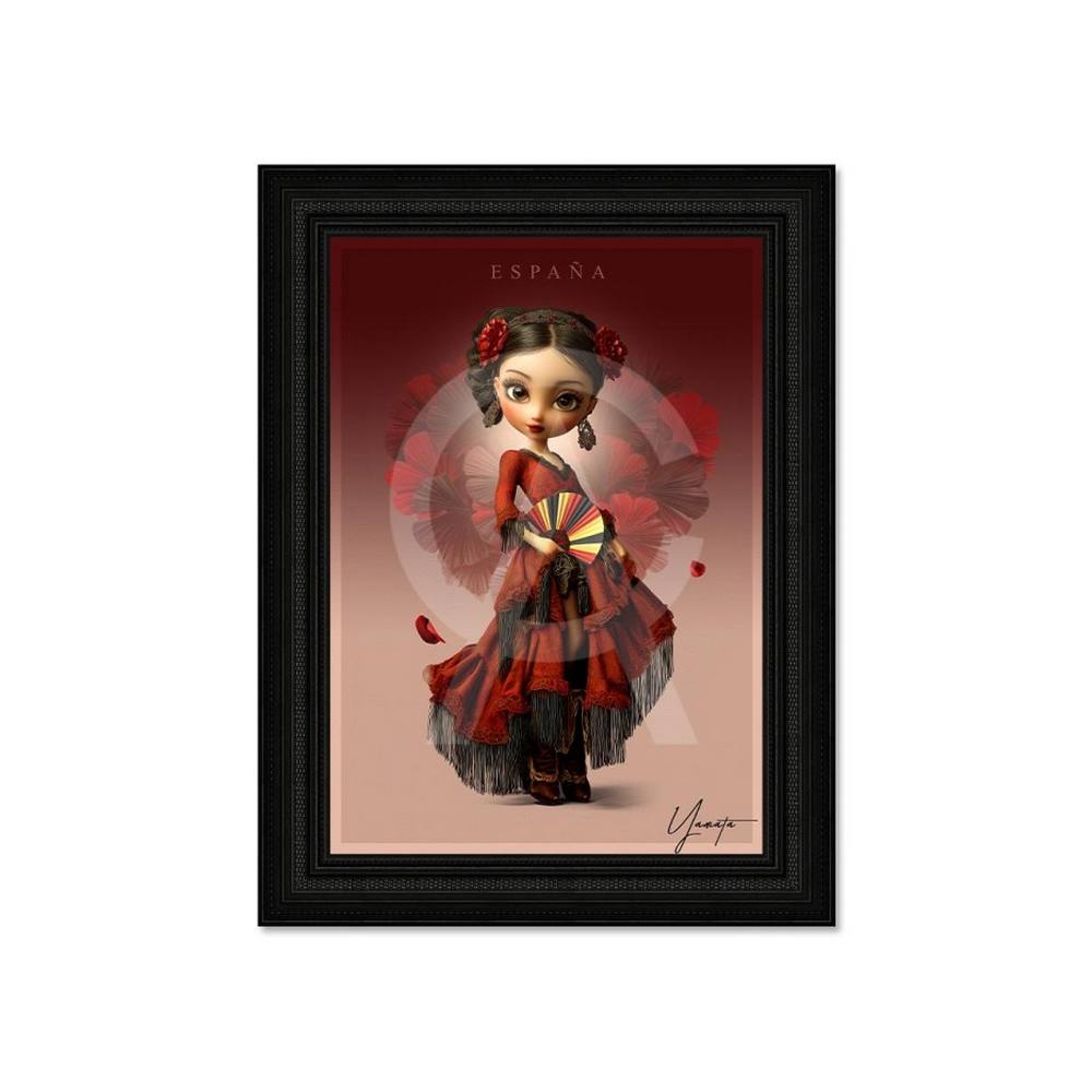 Cadre Fille Danse Robe Rouge