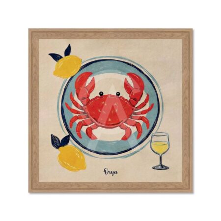 Petit Tableau Assiette Crabe