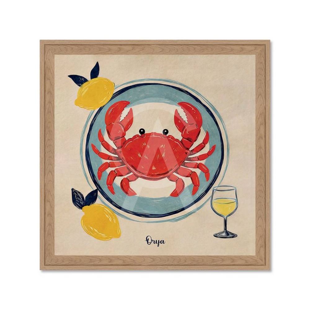 Petit Tableau Assiette Crabe
