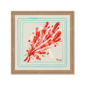 Tableau Moderne Algues Orange Orya