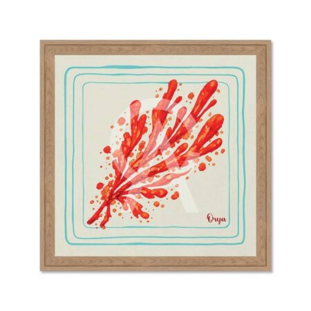 Tableau Moderne Algues Orange Orya
