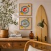 Tableau Assiette Crevette Rose