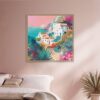 Tableau Ciel Rose Mer Méditerranéenne