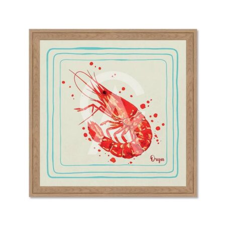 Tableau Crevette Rouge Déco Estivale