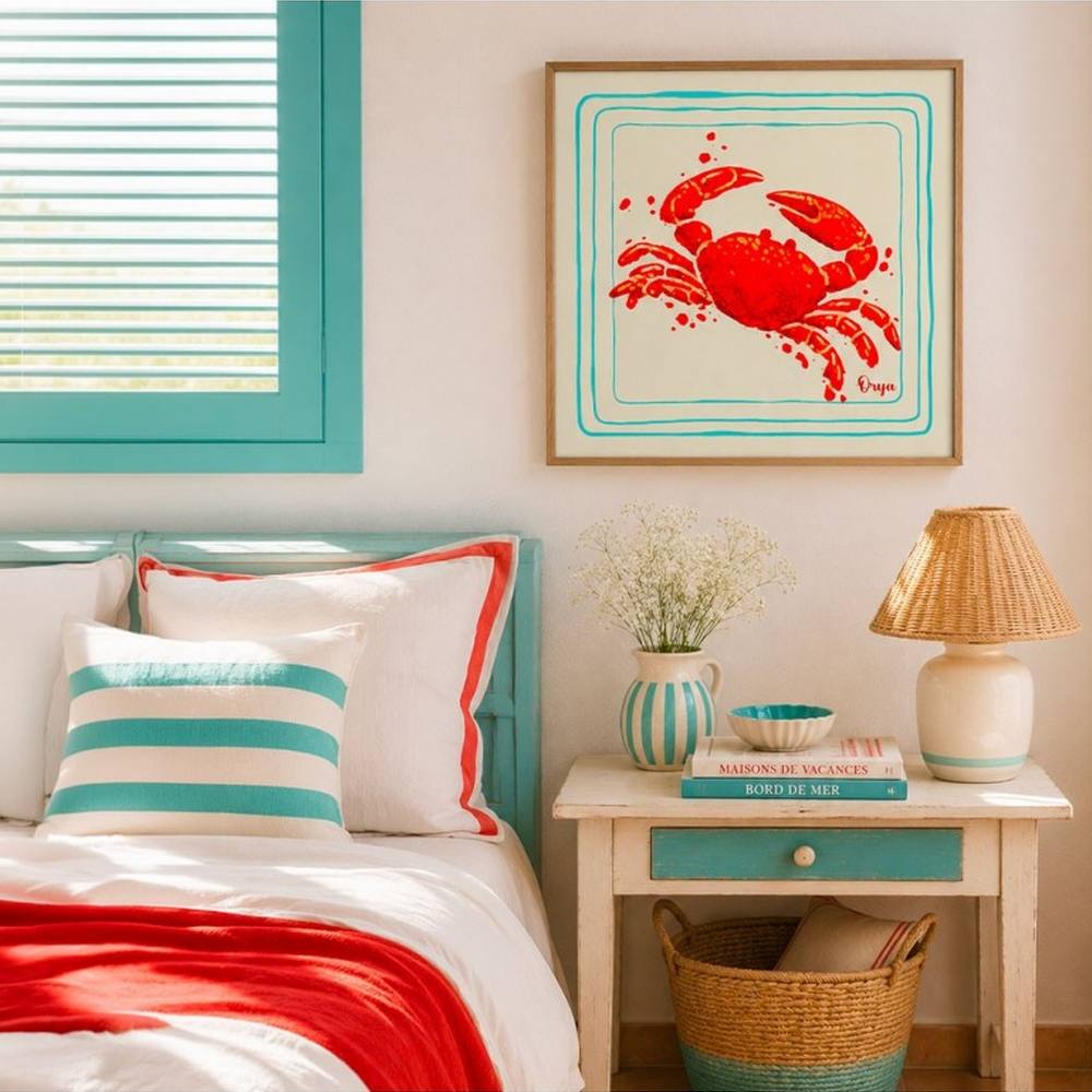 tableau_deco_estival_maison_vacances_orya_crabes_crustaces_cal_26012 Tableau Déco Crustacé Orya
