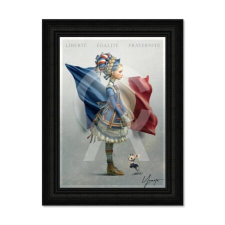 Tableau Fille Drapeau Français