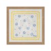 Tableau Fleurs Bleues Points Jaunes