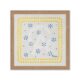 Tableau Fleurs Bleues Points Jaunes