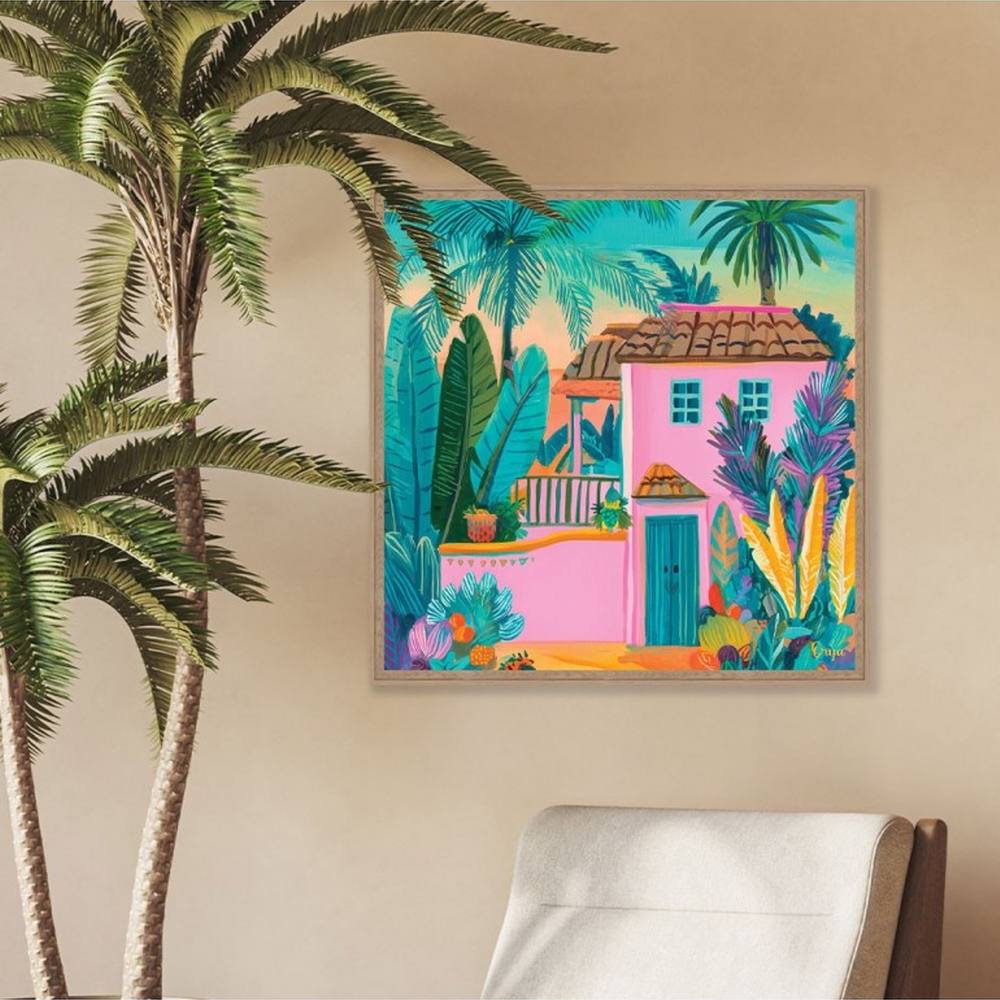 Tableau Maison Fleurs Tropicales Orya