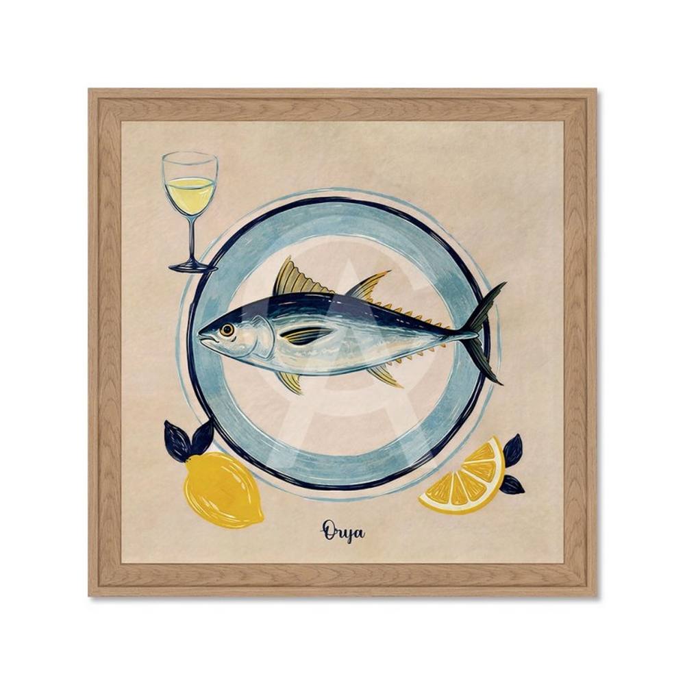 Tableau Assiette Poisson et Citrons