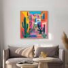 Tableau Rue Multicolore & Plantes