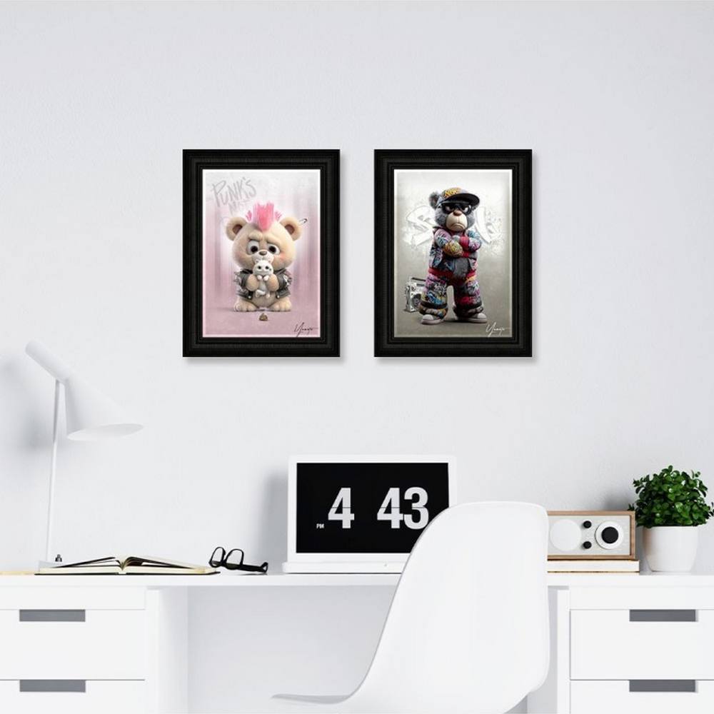 cadres_deco_bureau_nounours_ourson_punk_hip_hop_yamata_16_les_minis cadre Peluche Ourson Hip Hop