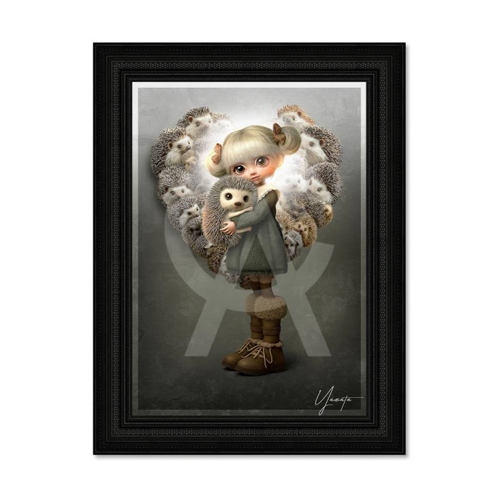 tableau_fille_et_herissons_coeur_love_univers_tendre_yamata_19_grand_format Tableau Fille et Hérissons Yamata