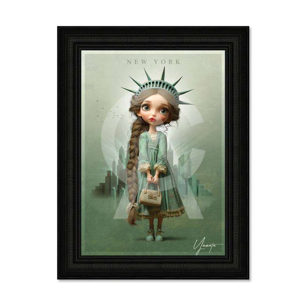 Tableau Fille Statue Liberté