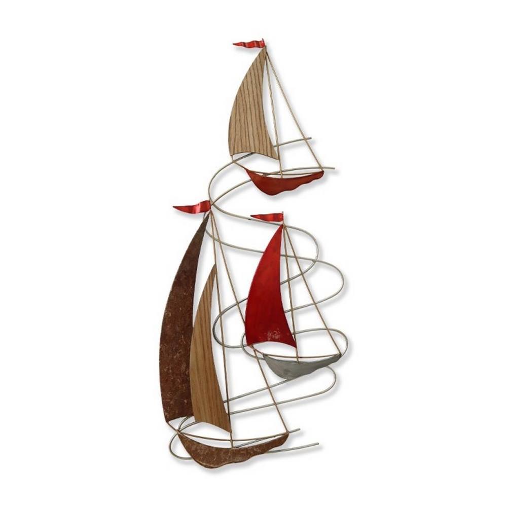 sculpture_en_metal_bois_et_rouge_06.559 Sculpture Métal & Bois Voiliers