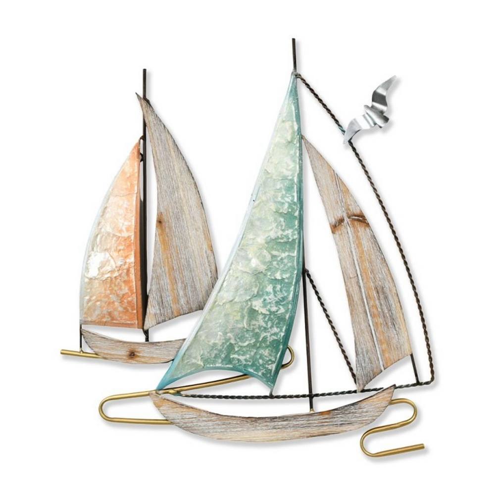 sculpture_en_metal_marine_bois_bleu_ciel_06.565 Sculpture Marine en Métal et Bois