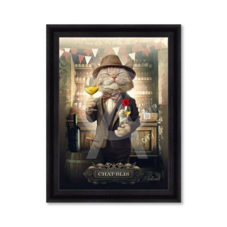 Tableau Chat-Blis Vin Blanc Sylvain Binet