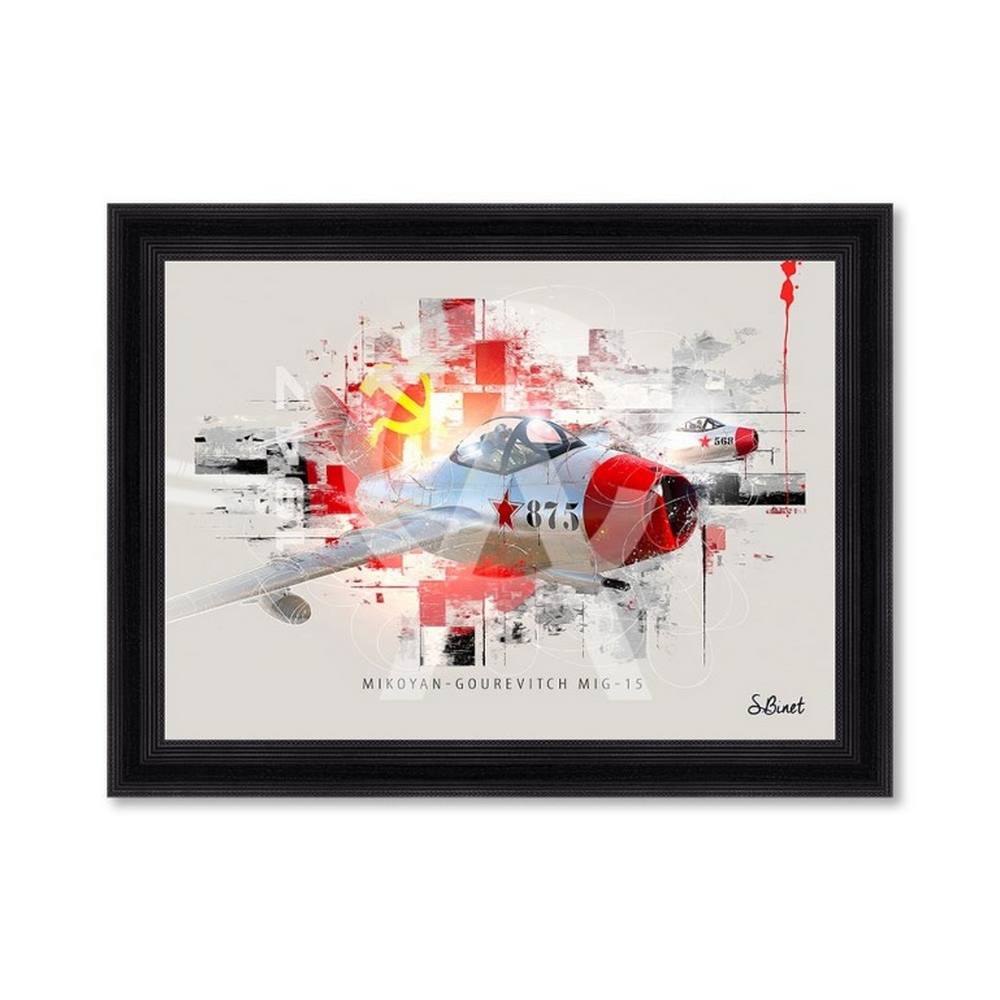 tableau_mig_15_sylvain_binet_mikoyan_gourevitch_avion_helicoptere Tableau MIG15 Sylvain Binet