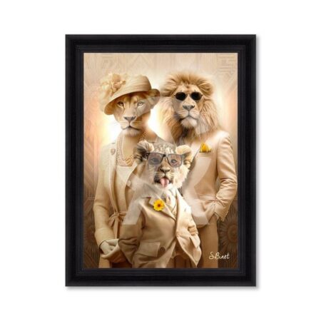 Tableau Portrait Lions Sylvain Binet