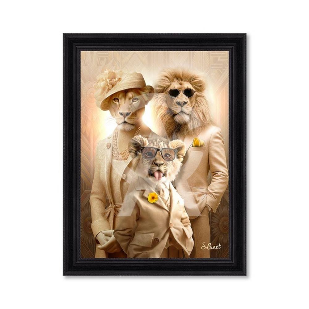 Tableau Portrait Lions Sylvain Binet