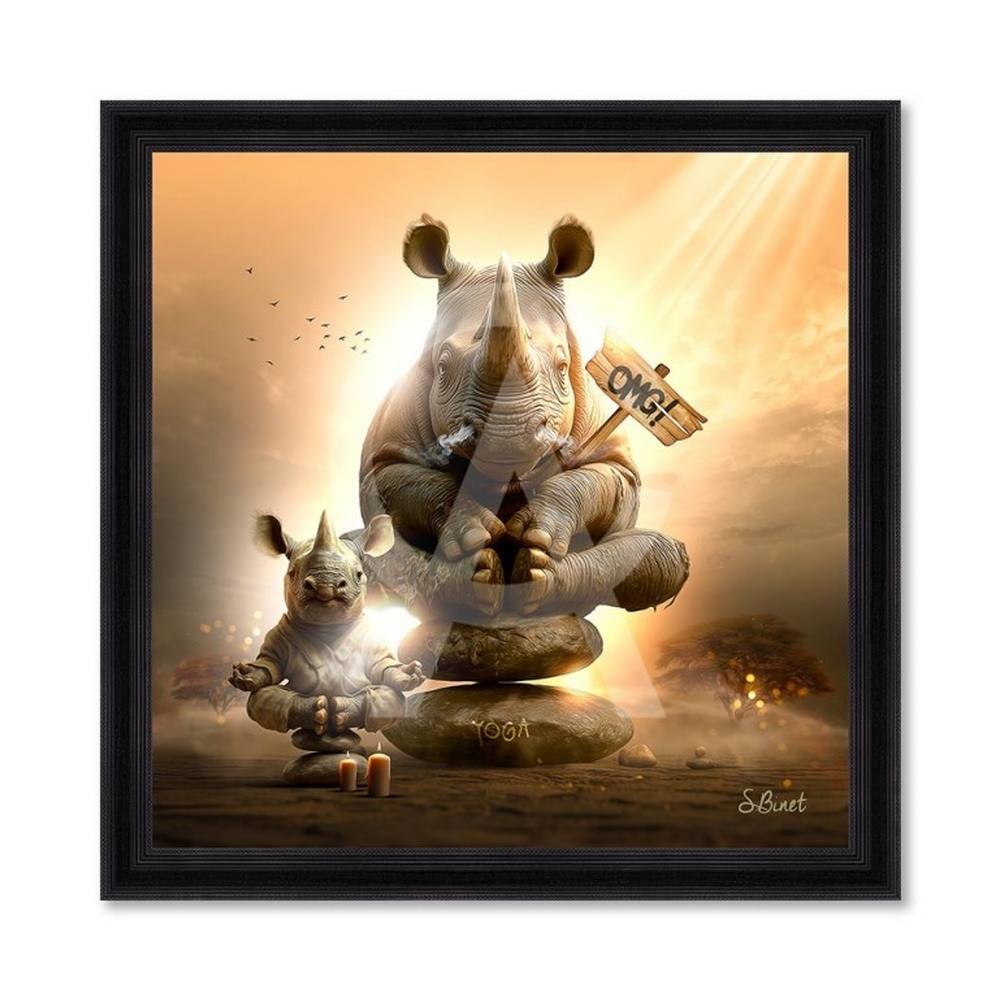tableau_rhino_yoga_sylvain_binet_rhinoceros_omg_meditation_toulouse Rhino Yoga