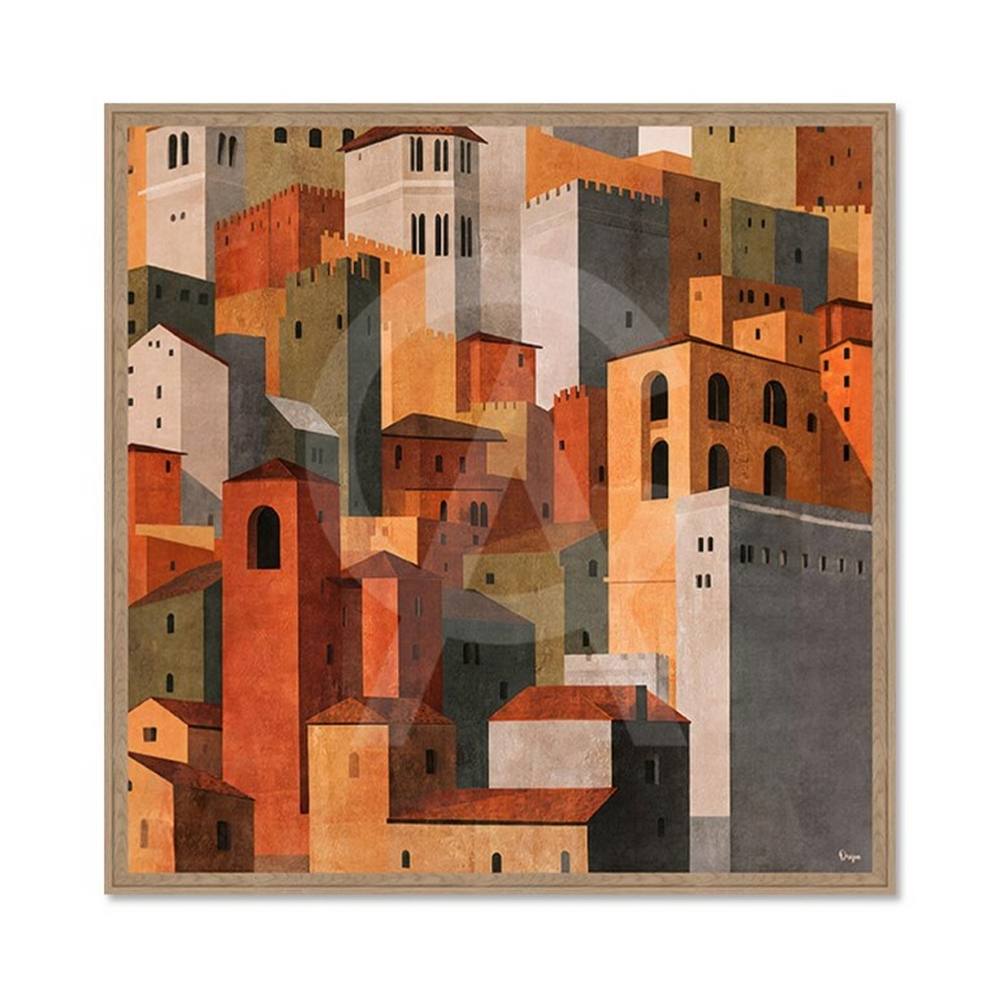 Cadre Carré Maisons Médiévale Orya