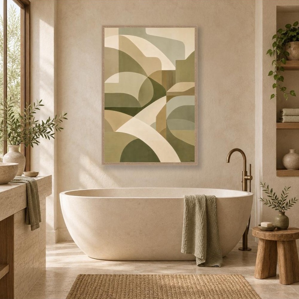 cadre_decoration_salle_de_bain_orya_vert_abstrait_colline_vallee_montagne_caf_26194 Cadre Colline Verte Abstraite