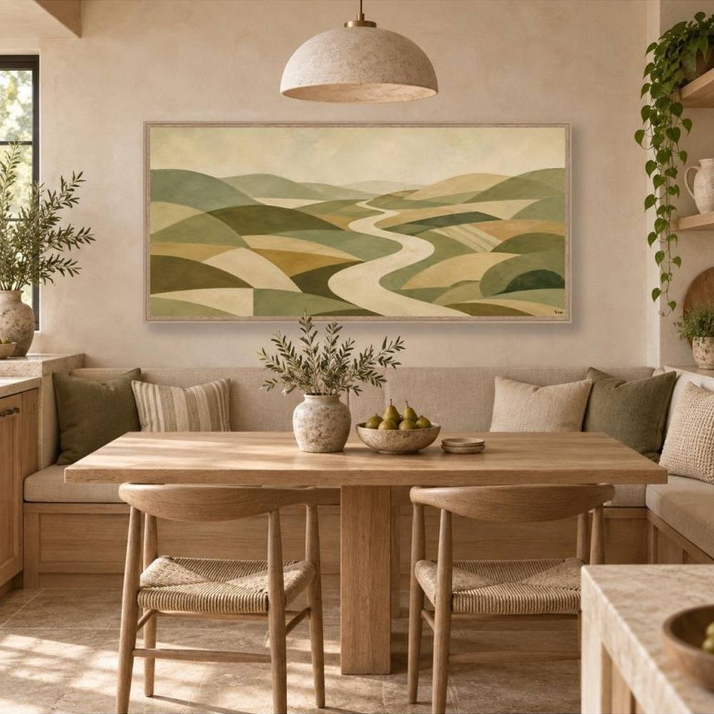 Déco Murale Abstraite Paysage Chemin Vert