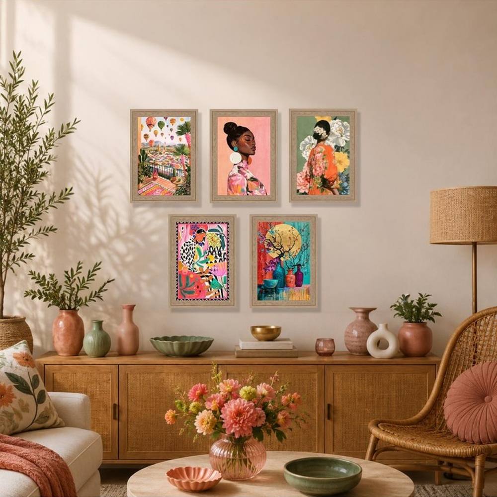 decoration_originale_salon_petits_cadres_les_minis_orya Décoration Originale Salon Femme Multicolore