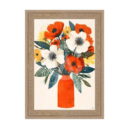 Mini Cadre Florale Rouge Orya