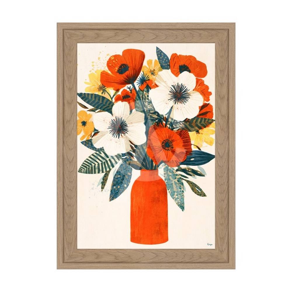Mini Cadre Florale Rouge Orya