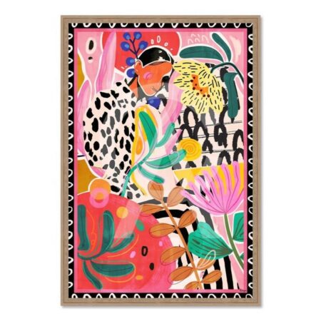 Tableau Abstrait Femme et Fleurs Orya
