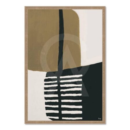 Tableau Abstrait Kaki, Noir Orya