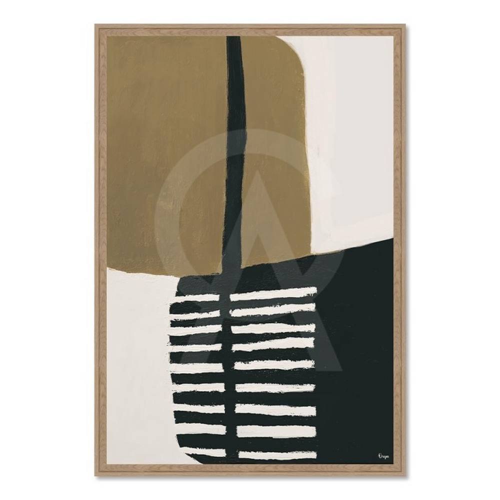Tableau Abstrait Kaki, Noir Orya