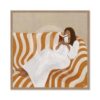 Tableau Carré Femme Canapé Rayures