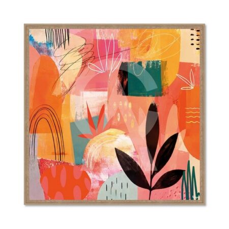 Tableau Carré Multicolore Formes Orya