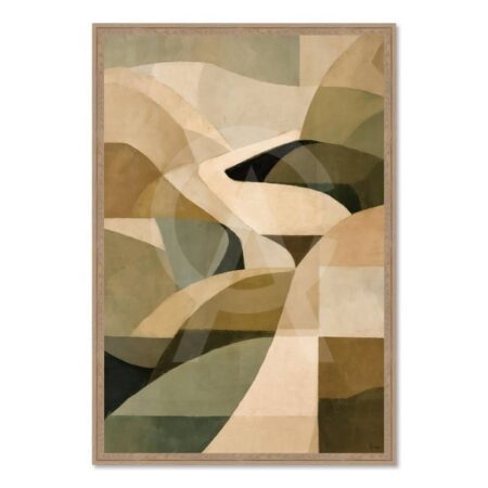 Tableau Colline Abstraite Verte Orya