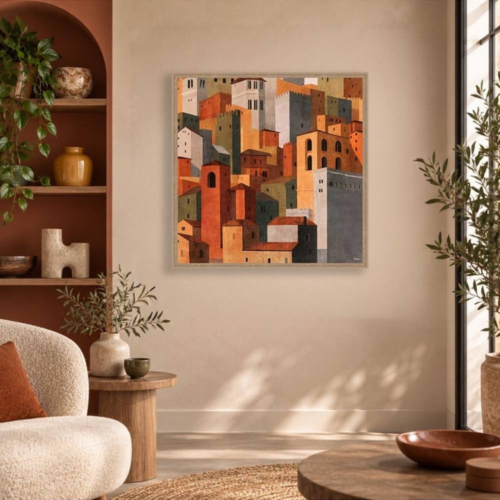 Tableau Déco Maisons Ocre Orya
