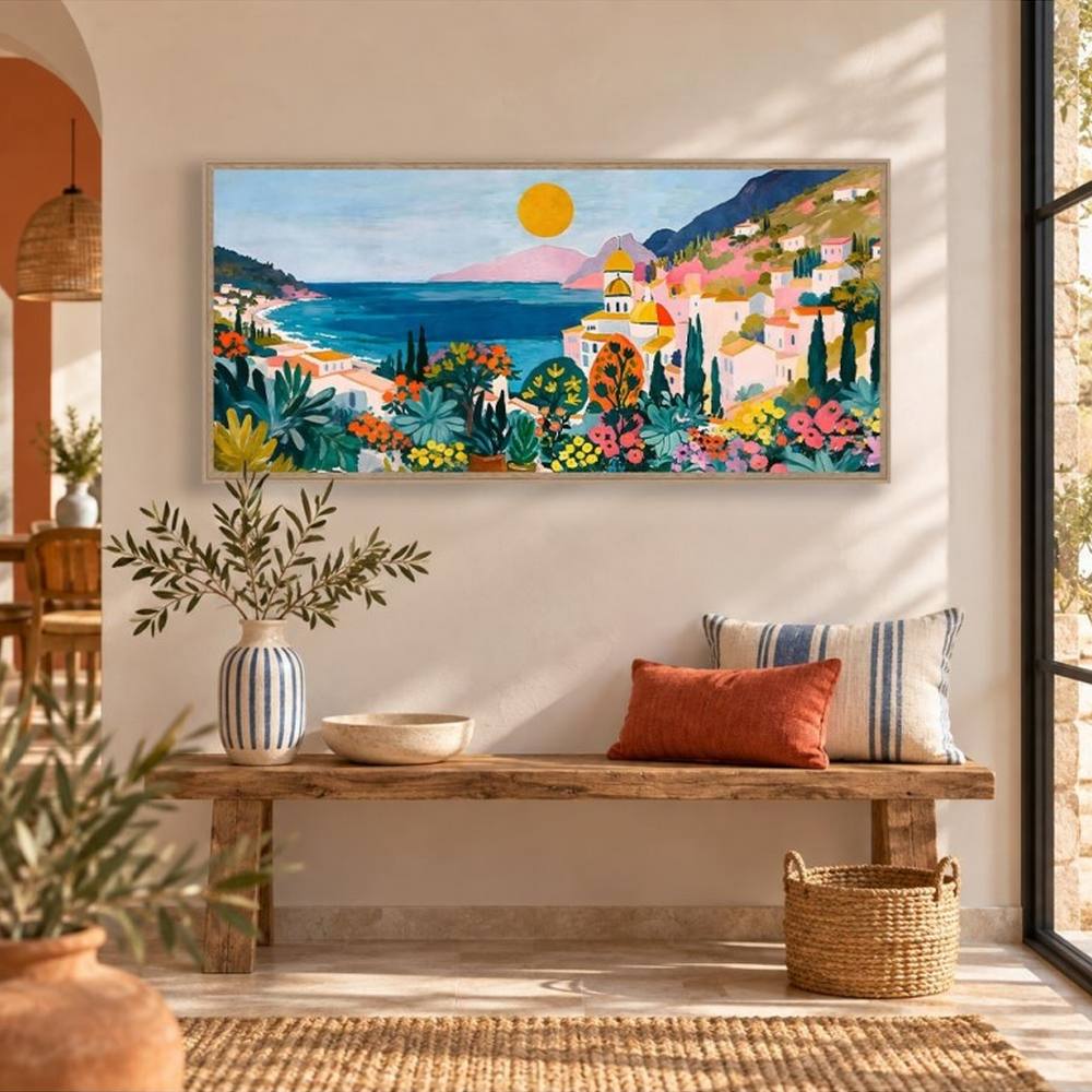 Cadre Mural Paysage et Fleurs