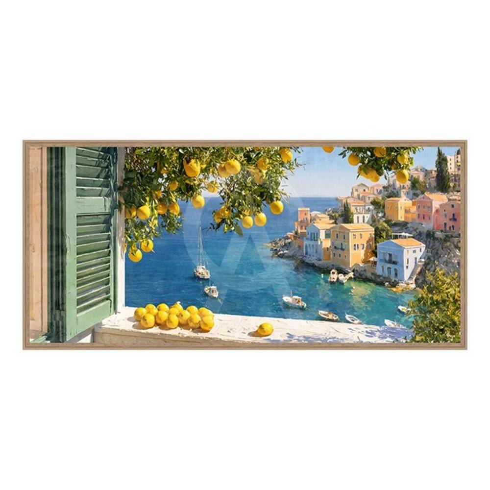 Tableau Pano Paysage Mer Citrons