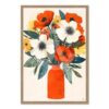 Tableau Vase Orangé Fleurs Orya